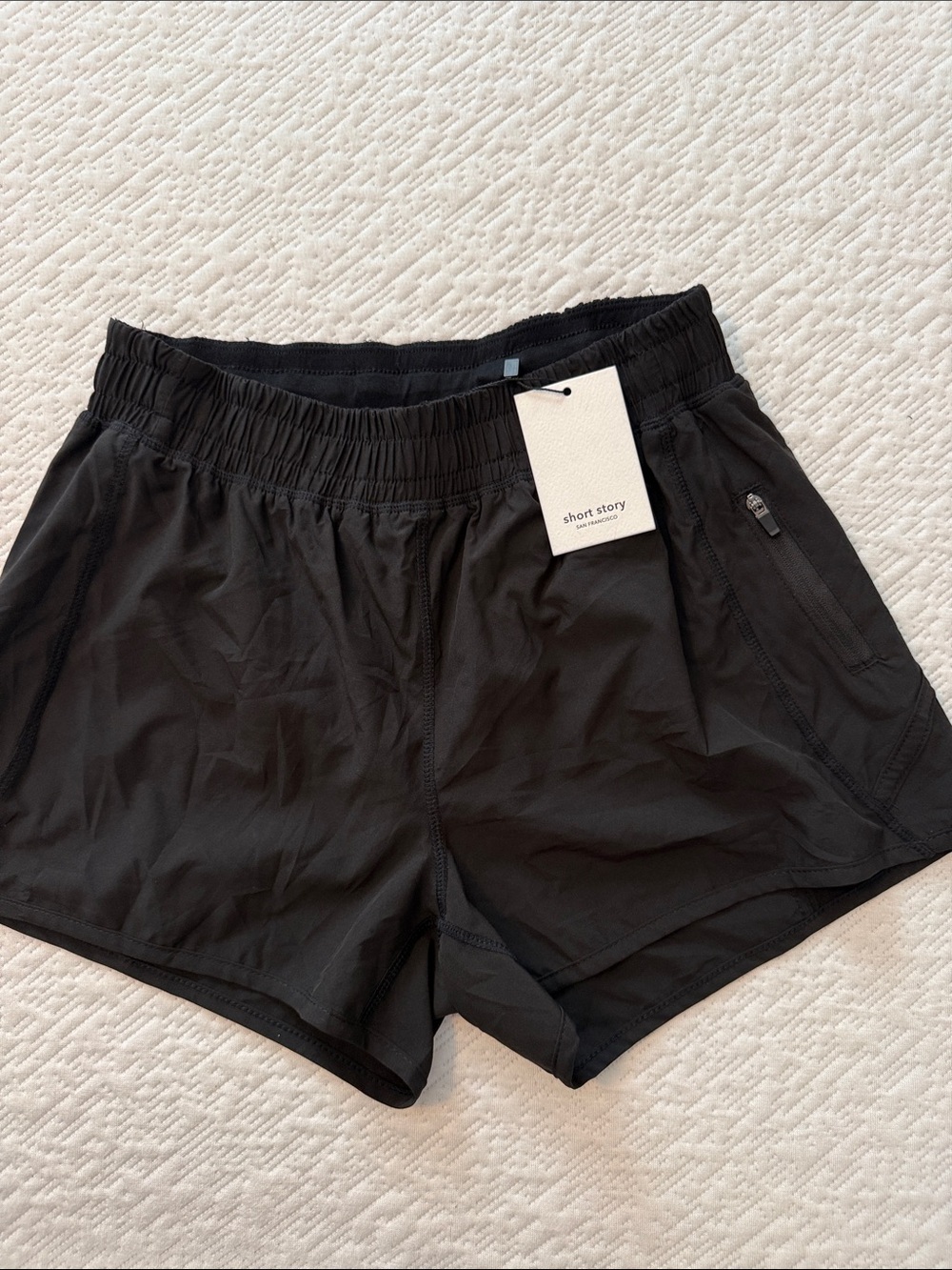 Short Story Women's Black Athletic Shorts SP New